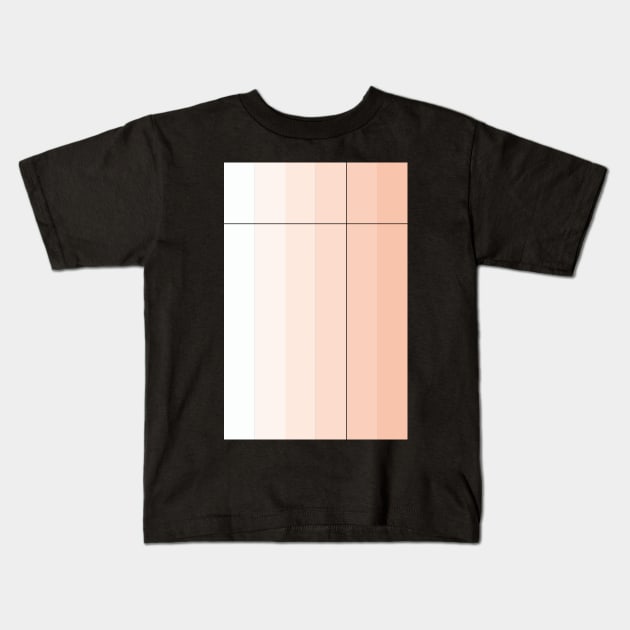 Pastel peach stripes with black lines Kids T-Shirt by fivemmPaper